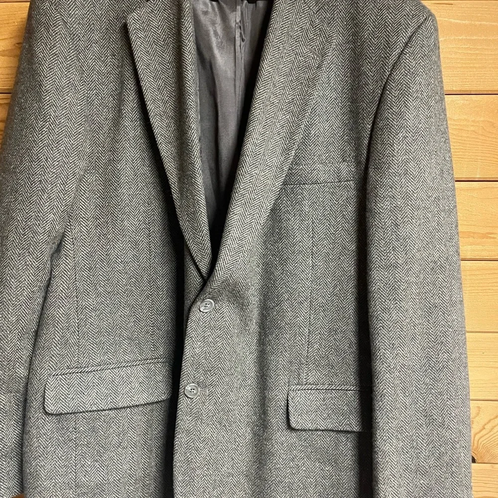 Men’s TownCraft brown herringbone tweed blazer wool/lambswool‎ size 48L